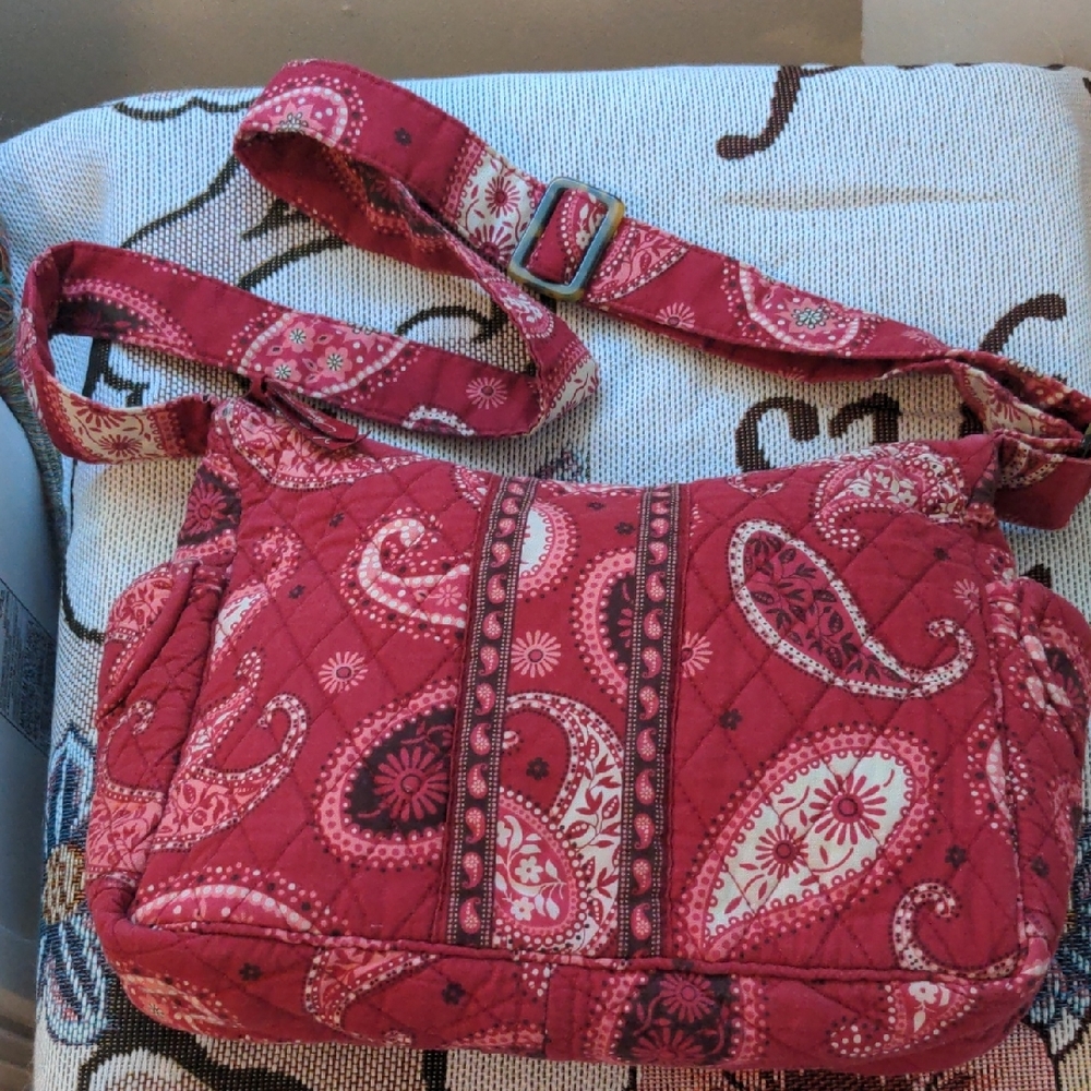 Vera Bradley Quilted Shoulder Bag in Red Paisley